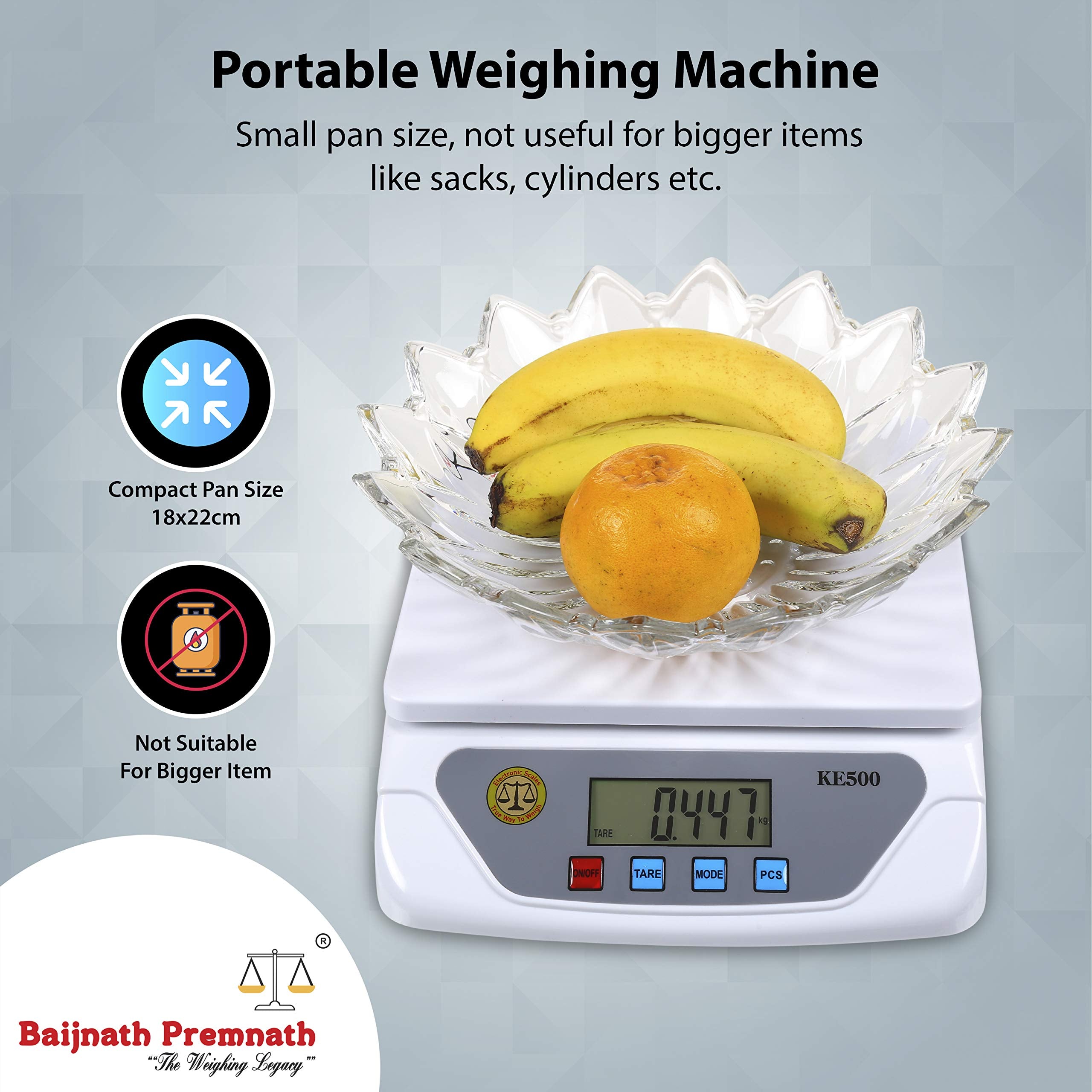 Baijnath Premnath Iscale 20Kg X 1G Multipurpose Weighing Scale For Kitchen, Industries And Home Weight Measuring, Balance With D